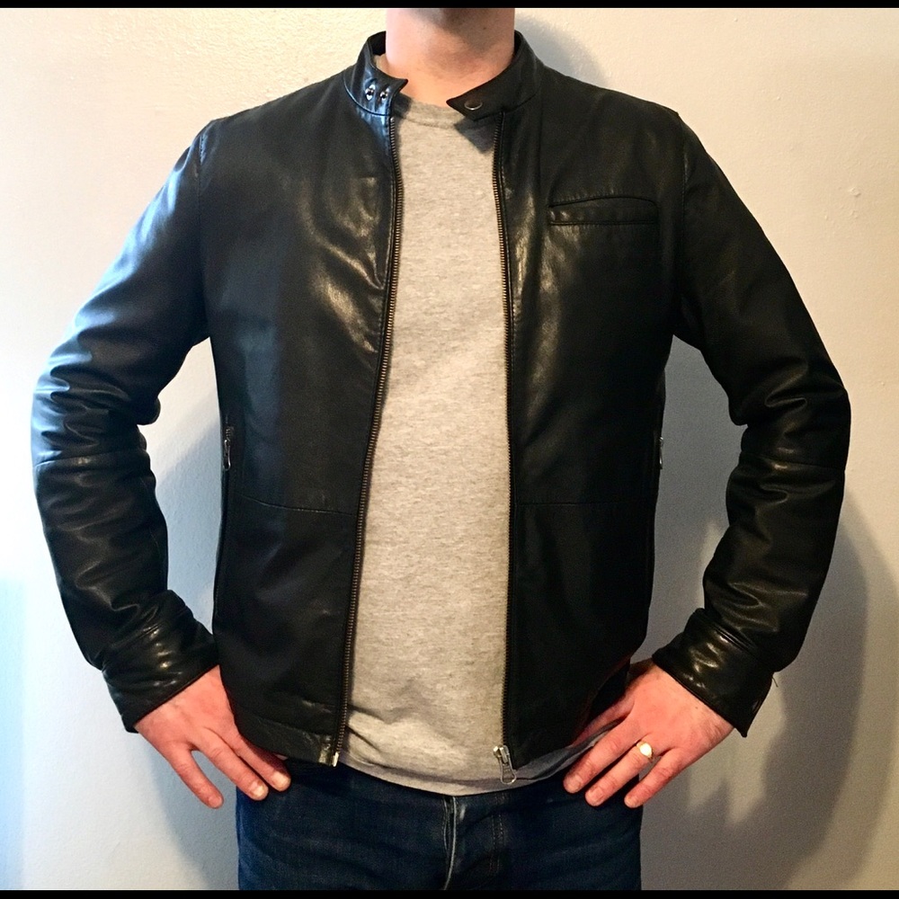 Topman cafe style leather jacket